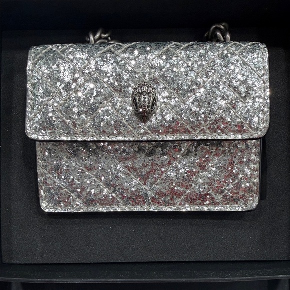 Kurt Geiger Silver Glitter Clutch - Picture 1 of 5